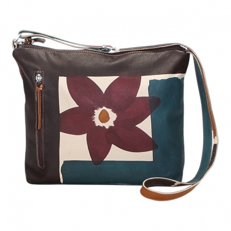 ACQUERELLO PLATINO FIORE ACROSS BODY BAG