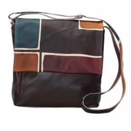 BORSA TRACOLLA ACQUERELLO PLATINO GEOMETRICO