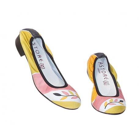 ACQUERELLO PINK RAMO BALLERINA PUMPS