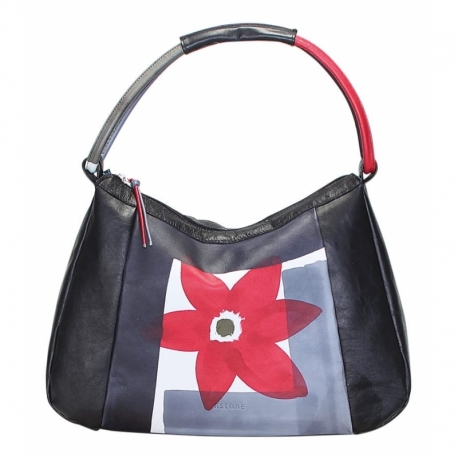 BORSA ACQUERELLO BLACK FIORE
