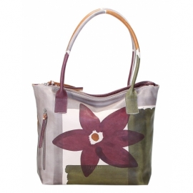 BORSA ACQUERELLO TAUPE FIORE