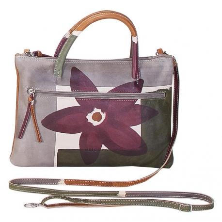 BORSA ACQUERELLO TAUPE FIORE