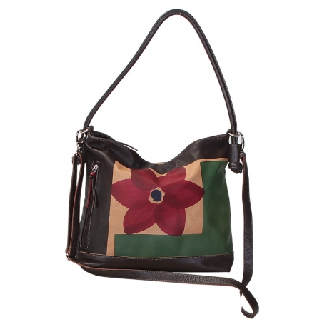 ACQUERELLO MARRONE FIORE HANDBAG