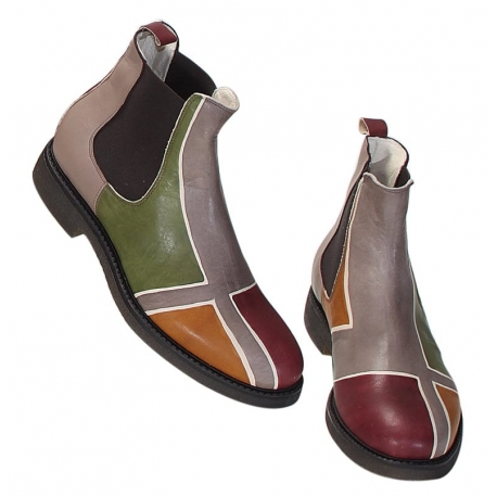 MAN ANKLE BOOTS TAUPE GEOMETRICO