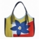ACQUERELLO BLUE FLOWER HANDBAG WITH FRINGES