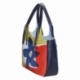 ACQUERELLO BLUE FLOWER HANDBAG WITH FRINGES