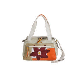BORSA ACQUERELLO AVORIO FIORE
