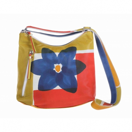 BORSA ACQUERELLO BLU FIORE