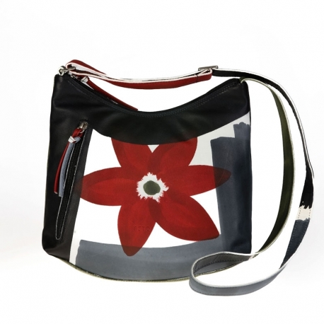 BORSA ACQUERELLO BLACK FIORE
