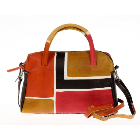 BORSA PICCOLA ACQUERELLO BROWN SQUARE