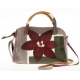 ACQUERELLO TAUPE FLOWER HANDBAG SMALL