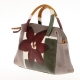 ACQUERELLO TAUPE FLOWER HANDBAG SMALL