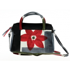 ACQUERELLO BLACK FLOWER HANDBAG SMALL