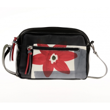 BORSA ACQUERELLO BLACK FIORE