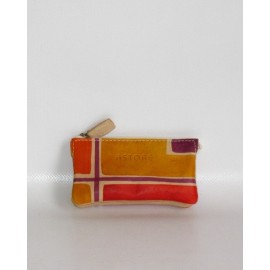 BUSTINA PORTACHIAVI PLATINO GEOMETRICO