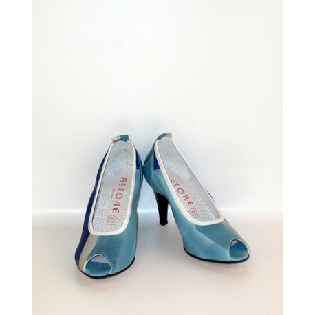 blue and silver heels