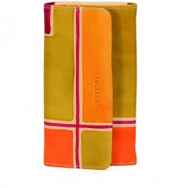 PORTAFOGLIO ACQUERELLO AVORIO GEOMETRICO