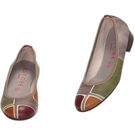 ACQUERELLO TAUPE GEOMETRICO BALLERINA PUMPS