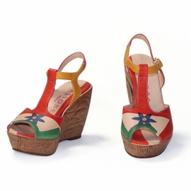 SANDALI ACQUERELLO NATURALE FIORE