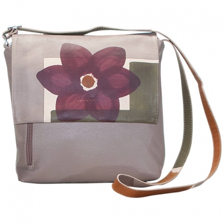 ACQUERELLO TAUPE FIORE ACROSS BODY BAG