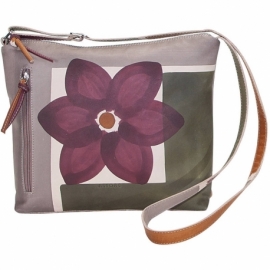 ACQUERELLO TAUPE FIORE ACROSS BODY BAG