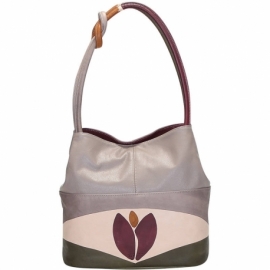 ACQUERELLO TAUPE TULIPANO HANDBAG