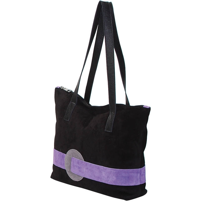 Borsa a tracolla in camoscio nero SOLO Inge - Borse, borsette donna •  Differenta.it