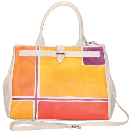 BORSA ACQUERELLO PLATINO GEOMETRICO