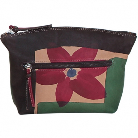 BORSA PICCOLA ACQUERELLO MARRONE FIORE