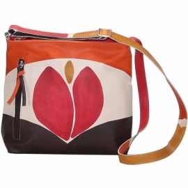 ACQUERELLO BROWN TULIPANO ACROSS BODY BAG