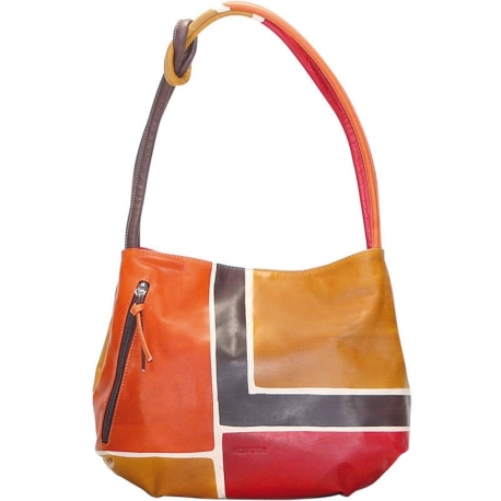 BORSA ACQUERELLO BROWN SQUARE