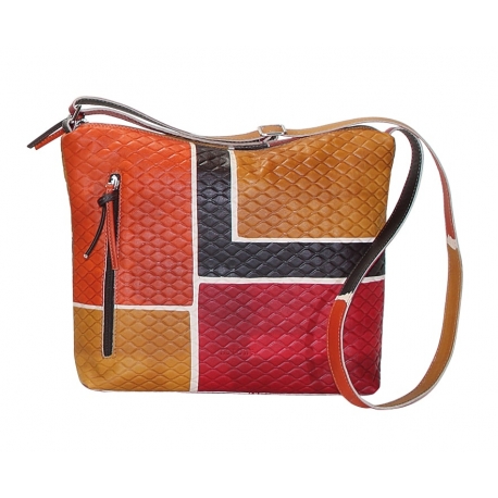 BORSA TRACOLLA ACQUERELLO GRATA BROWN SQUARE