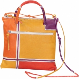 BORSA TRACOLLA ACQUERELLO PLATINO GEOMETRICO